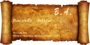 Baczkó Adina névjegykártya